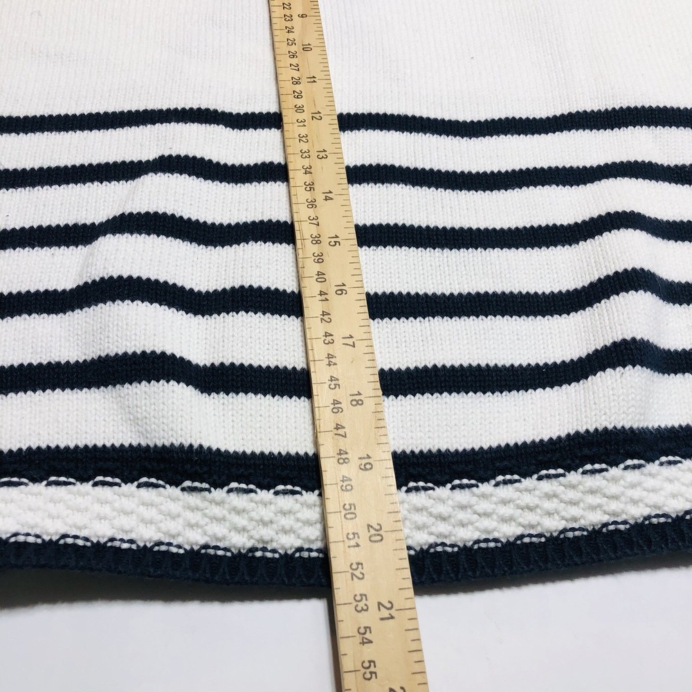 VTG Liz Claiborne XL Sweater Sport Pullover Y2K Nautical Star White Blue Knit - Picture 9 of 9